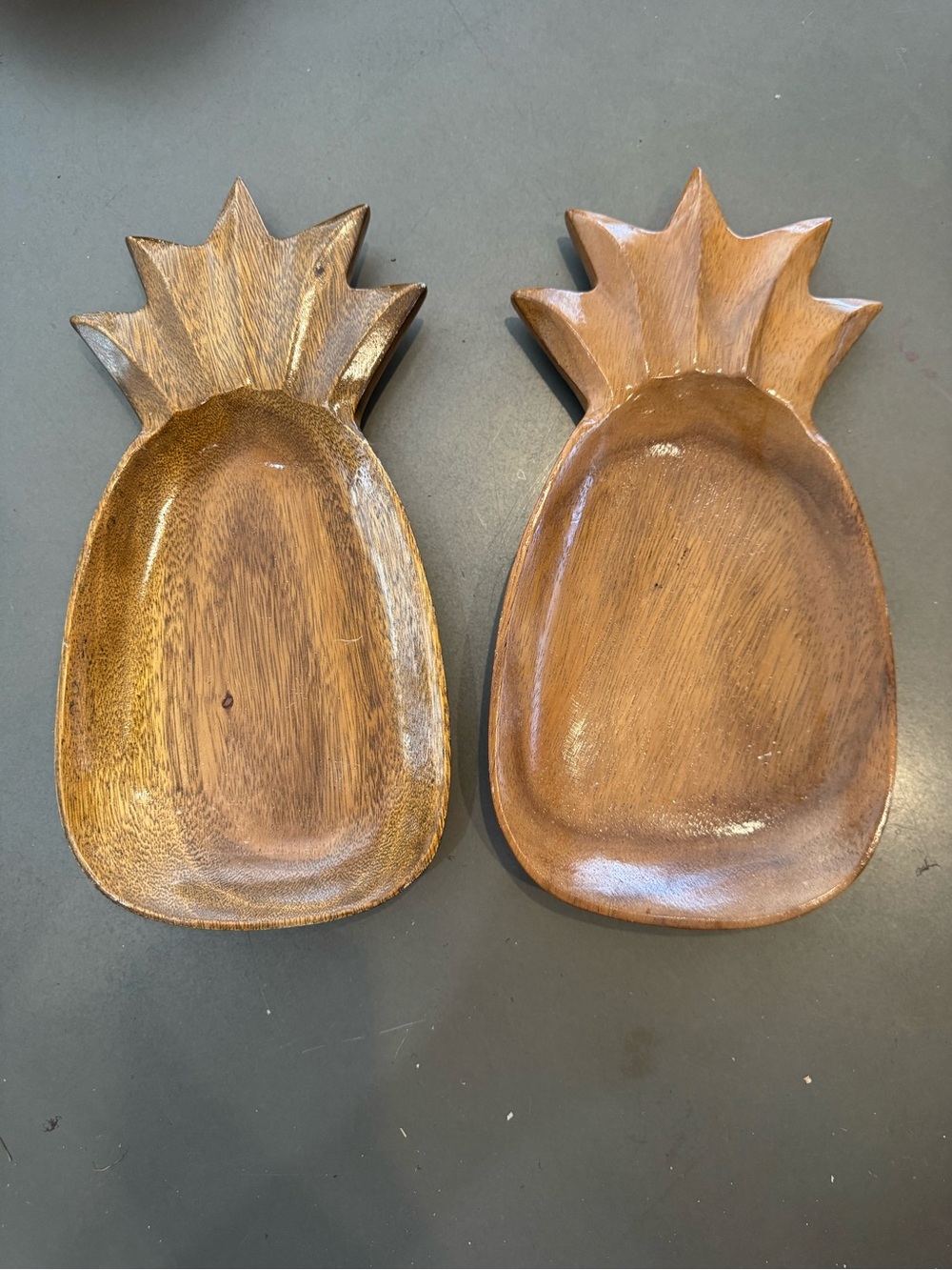 Vintage Monkey Pod Hardwood Hand Carved Bowls—Large set 2